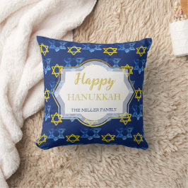 Unieke Gelukkige Hanukkah Aquarel Davidssterren Kussen