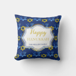 Unieke Gelukkige Hanukkah Aquarel Davidssterren Kussen