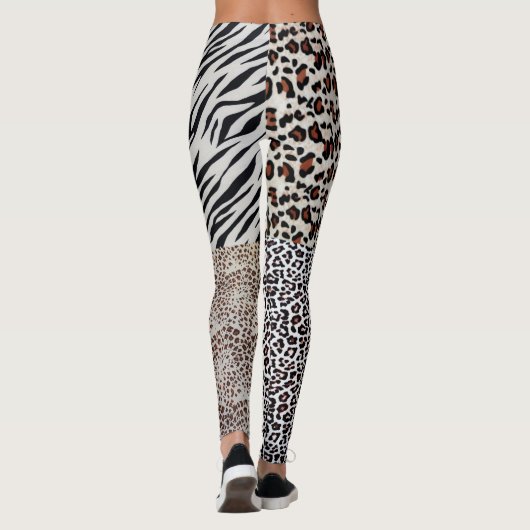 Unieke gemengde luipaard Zebra — Dierafdrukken voo Leggings (Achterkant)