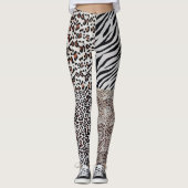 Unieke gemengde luipaard Zebra — Dierafdrukken voo Leggings (Voorkant)