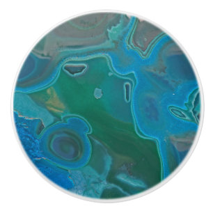 Unieke gemstone Swirled Blue Natural Crystal Gem Keramische Knop