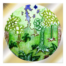 Unieke Geo Circular Forest Art