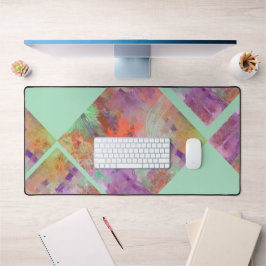 Unieke geometrische abstracte munt groen & sinaasa bureaumat