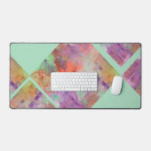 Unieke geometrische abstracte munt groen & sinaasa bureaumat (Keyboard & Muis)