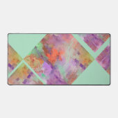 Unieke geometrische abstracte munt groen & sinaasa bureaumat (Voorkant)