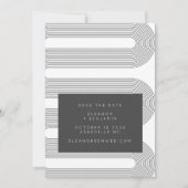Unieke Geometrische Zwart Wit Classy Wedding Save The Date (Voorkant)