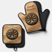 Unieke Gepersonaliseerd Beach Sand Dollar Galley W Ovenwant & Pannenlap Set (Voorkant / Achterkant)