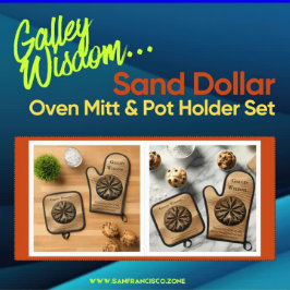 Unieke Gepersonaliseerd Beach Sand Dollar Galley W Ovenwant & Pannenlap Set