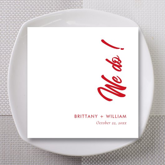 Unieke gepersonaliseerde bruiloft cocktail servet