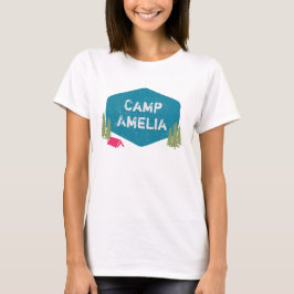 Unieke gepersonaliseerde campingnaam Verjaardagsfe T-shirt