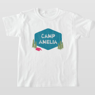 Unieke gepersonaliseerde campingnaam Verjaardagsfe T-shirt