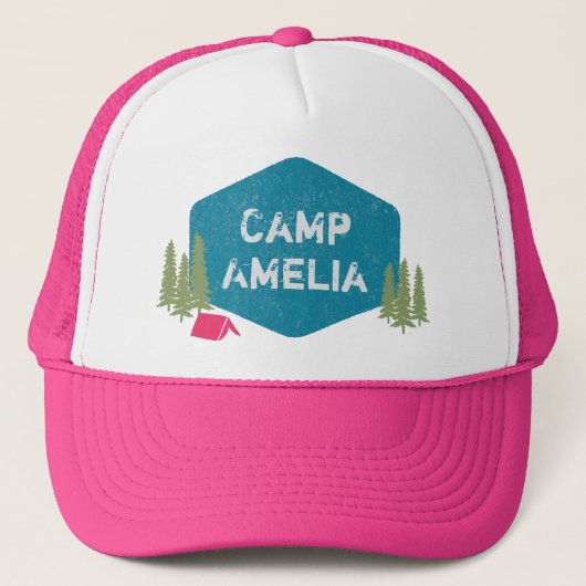 Unieke gepersonaliseerde campingnaam Verjaardagsfe Trucker Pet (Voorkant)