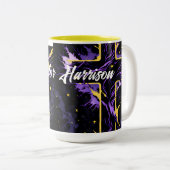 Unieke gepersonaliseerde Christelijke kruiskerk pa Tweekleurige Koffiemok (Voorkant rechts)