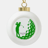 Unieke Gepersonaliseerde Golf Ball Golfer Naam Keramische Bal Ornament (Voorkant)