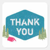 Unieke gepersonaliseerde kamp verjaardag dank u ro vierkante sticker (Voorkant)