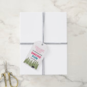 Unieke gepersonaliseerde kamp verjaardag roze dank cadeaulabel (Met Touw)