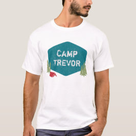 Unieke gepersonaliseerde kampnaam verjaardagsfeest t-shirt