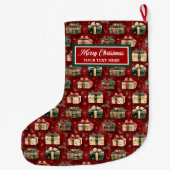 Unieke gepersonaliseerde kerstkous Waterverf Grote Kerstsok (Achterkant)