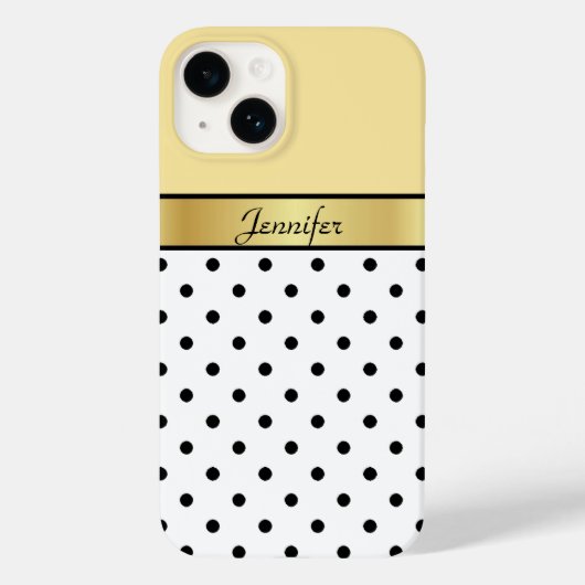 Unieke, gepersonaliseerde Lemon Geel, Witte Zwarte Case-Mate iPhone Case (Achterkant)
