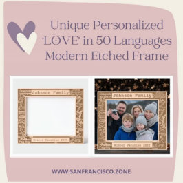 Unieke gepersonaliseerde 'LOVE' in 50 talen Modern Gegraveerde Lijstjes