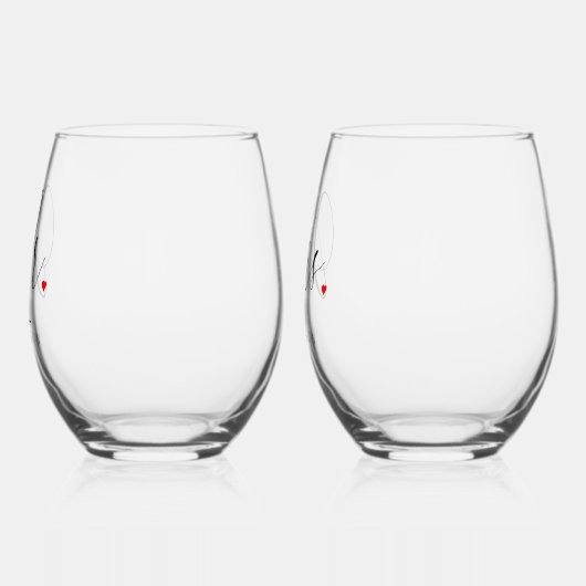 Unieke gepersonaliseerde Mr & Mrs Rustic bruiloft Wijnglas Zonder Voet (Links)