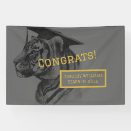 Unieke gepersonaliseerde tijger afstudeerbanner spandoek