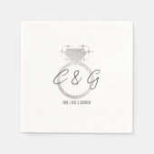 Unieke gepersonaliseerde verlovingsfeest bruiloft servet (Voorkant)