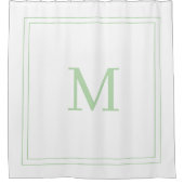 Unieke gepersonaliseerde witte naammonogram douchegordijn (Voorkant)