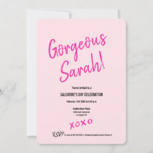 Unieke gepersonaliseerde XOXO Pink Galentine's Day Kaart