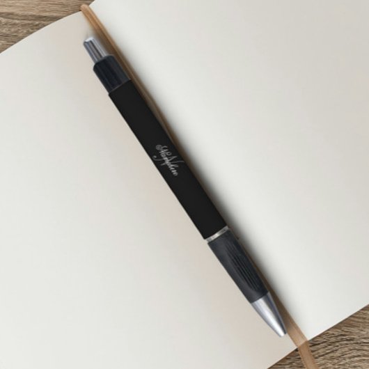 Unieke gepersonaliseerde zwart-wit naammonogram pen
