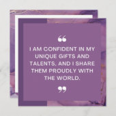 Unieke geschenken Positieve Bevestiging Kaart (Voorkant / Achterkant)