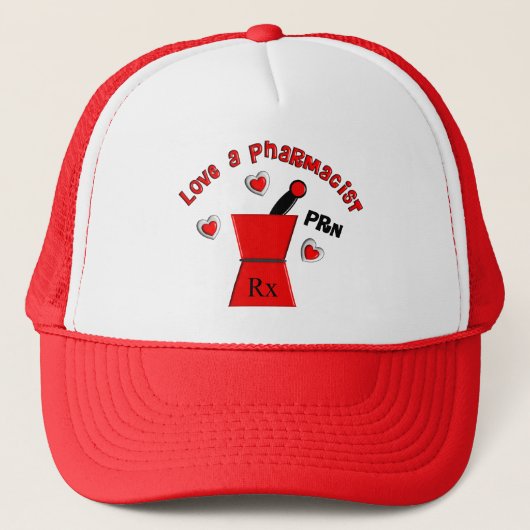 Unieke geschenken van de "Love A Pharmacist PRN" Trucker Pet (Voorkant)
