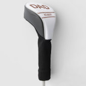 Unieke gestikte lederen look PA naam bruin wit Golfheadcover (Schuin)