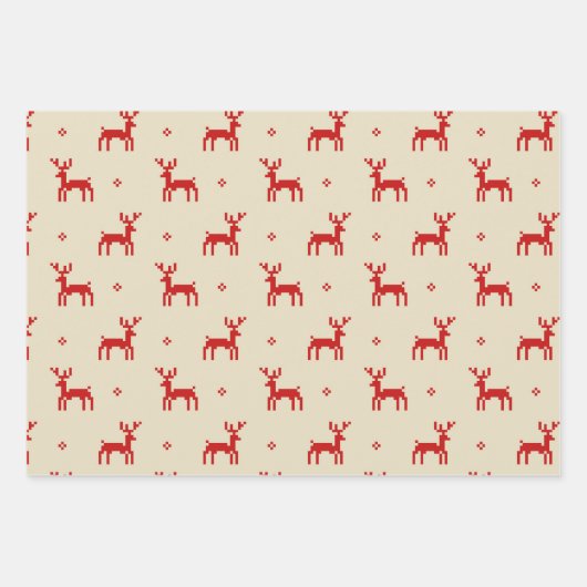 Unieke gestikte moderne kerstvakantie inpakpapier vel (Voorkant)