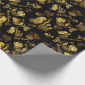 Unieke Geviste Kerstmis voeg Naam en Bericht toe Cadeaupapier (Hoek)