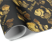 Unieke Geviste Kerstmis voeg Naam en Bericht toe Cadeaupapier (Rol Hoek)