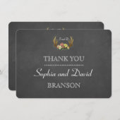 Unieke Geweih Bloemrijke Krijt Bruiloft HARTELIJK  Bedankkaart (Voorkant / Achterkant)