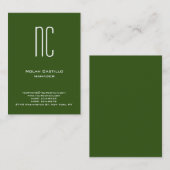 Unieke gewone, eenvoudige witte monogram visitekaartje (Voorkant / Achterkant)