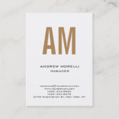 Unieke gewone witte monogram visitekaartje (Voorkant)