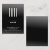 Unieke gewone zwarte witte monogram visitekaartje (Voorkant / Achterkant)