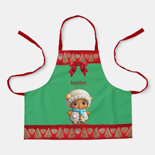 Unieke Gingerbread Meisje Cookie Graphic Schort (Voorkant)