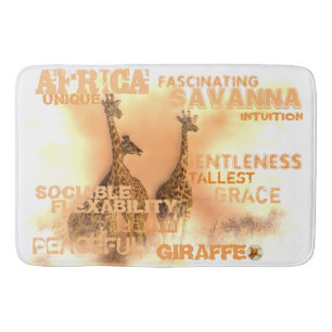 Unieke Giraffes — grote pinnen Badmat