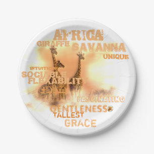 Unieke Giraffes Papieren Borden 7" Papieren Bordje