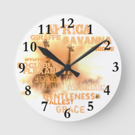 Unieke Giraffes Ronde (Middelgrote) wandklok