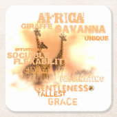 Unieke Giraffes Vierkante Onderzetters (Voorkant)