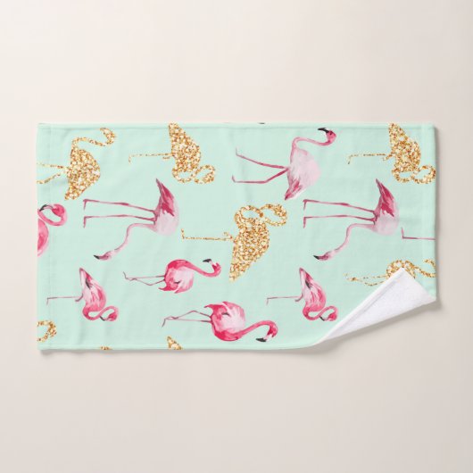  Unieke Girly Pink en Gold Funky Flamingo Bad Handdoek (Handdoek)