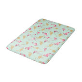 Unieke Girly Pink en Gold Funky Flamingo Badmat (Gekanteld)