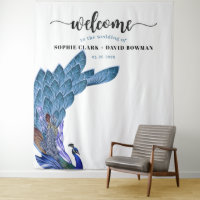 Unieke Glam & Luxe Pauw Huwelijksachtergrond