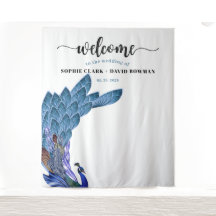 Unieke Glam & Luxe Pauw Huwelijksachtergrond