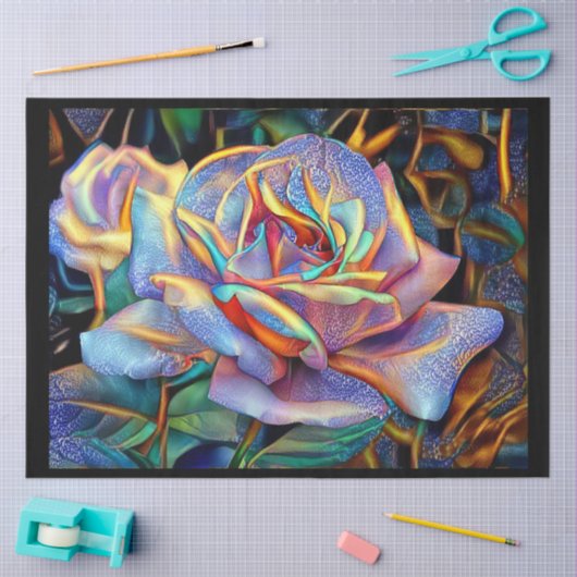 Unieke Glanzend Roos Art Dream Tissuepapier (Craft)